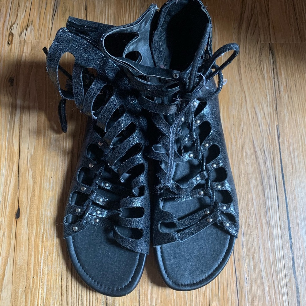 Black Gladiator Sandals Size 8